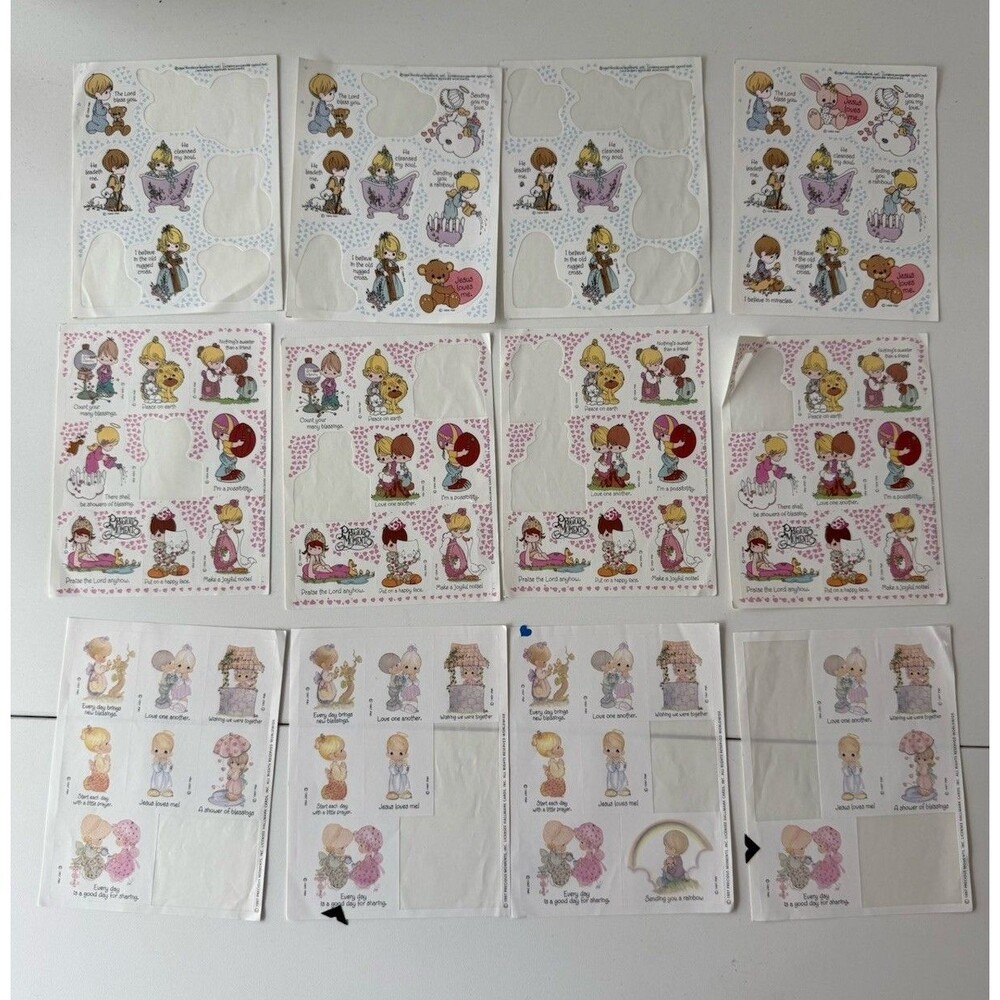 Vintage Stickers Hallmark Precious Moments Multiple Sheets Some Used